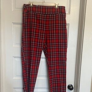 Crown & Ivy Red Plaid Tech Stretch pants